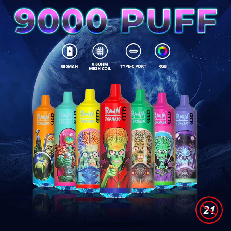 Fumot Flavours | guava jäätä 8X48Z20 18 ml 9000 kertakäyttöinen vape kynä (1 kpl) Fumot Tornado