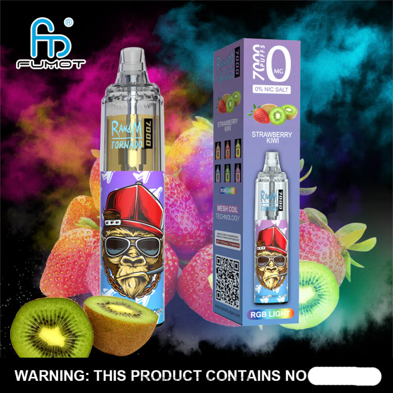 Fumot Flavours | kiivi passionhedelmä guava 8X48Z520 0% 7000 14 ml kertakäyttöinen vape kynä (1 kpl) Fumot Tornado