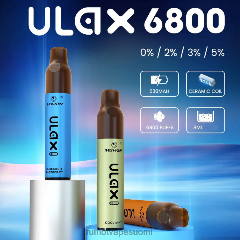 Fumot Puff | kiivi passionhedelmä guava 8X48Z323 6800 kertakäyttöinen vape, keraaminen kela - 8ml (1 kpl) Fumot Movkin Ulax