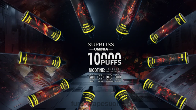 Fumot Vape Suomi | punainen omena sitruuna 8X48Z482 10000 (1 kpl) kertakäyttöinen vape kynä - 20ml Fumot Supbliss Umbra