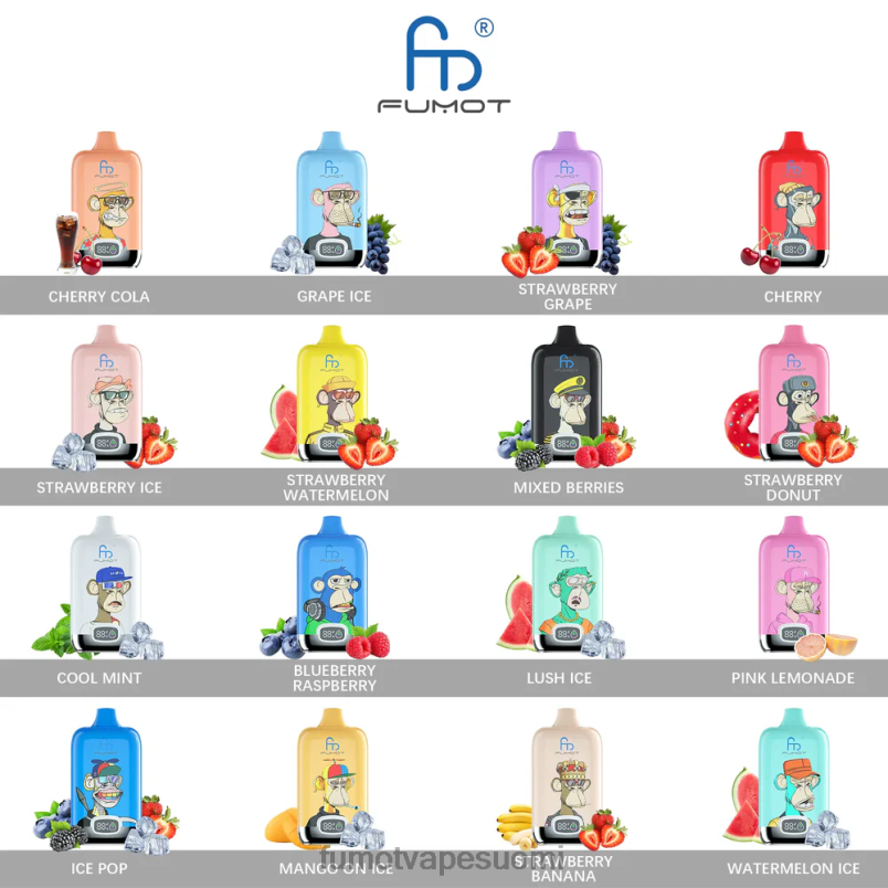 Fumot Vape Best Flavour | bingo-ihastus 8X48Z114 12 000 kertakäyttöinen vape pod - 20 ml (1 kpl) Fumot Digital Box