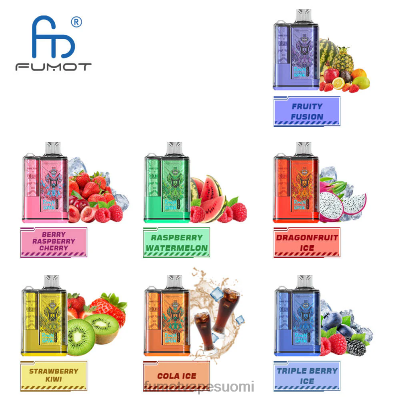 Fumot Flavours | mansikka jäätä 8X48Z280 20ml 12000 kertakäyttöinen vape-laatikko (1 kpl) Fumot Crystal