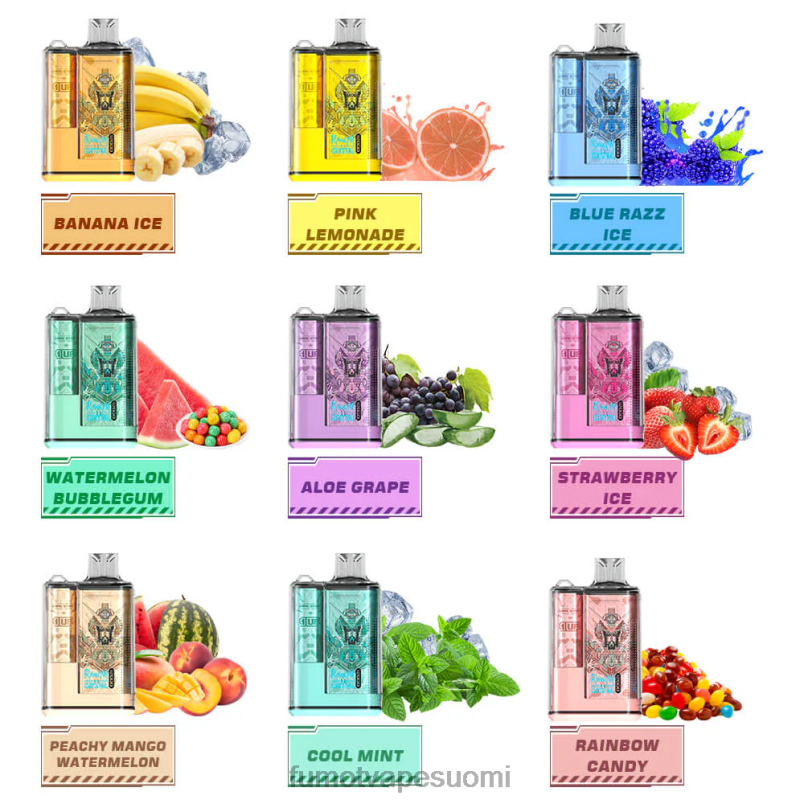 Fumot Flavours | mansikka jäätä 8X48Z280 20ml 12000 kertakäyttöinen vape-laatikko (1 kpl) Fumot Crystal