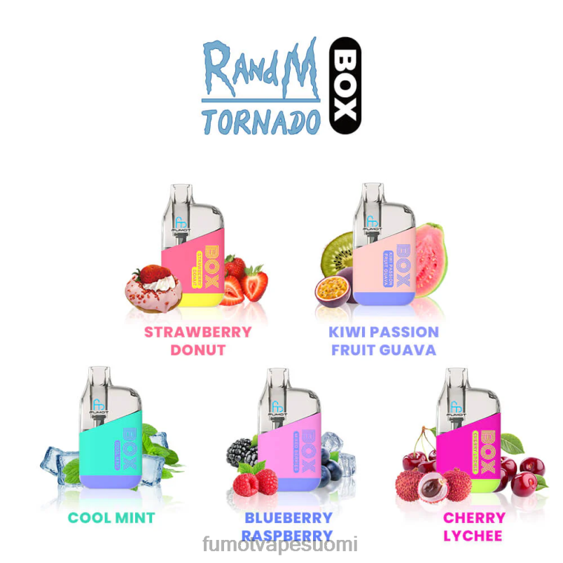 Fumot Puff | kiivi passionhedelmä guava 8X48Z353 laatikko 10000 kertakäyttöinen vape pod - 20ml (1 kpl) Fumot Tornado