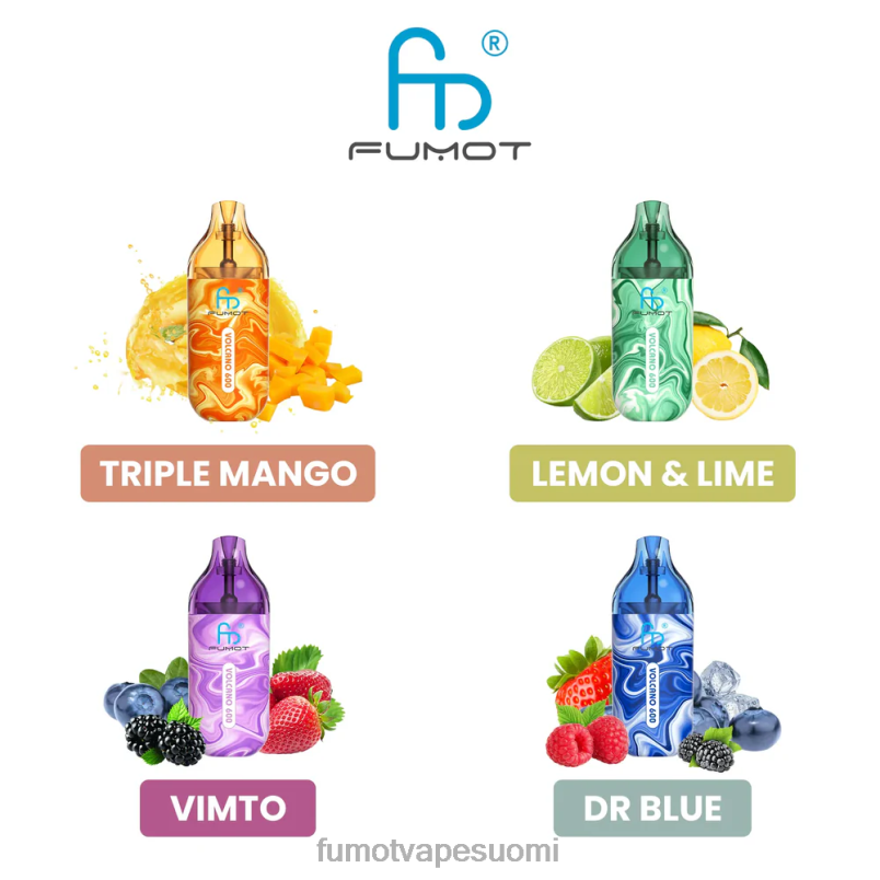 Fumot Price | rypäleen jäätä 8X48Z298 600 tpd-yhteensopiva kertakäyttöinen vape - 2ml (3 kpl setti) Fumot Volcano