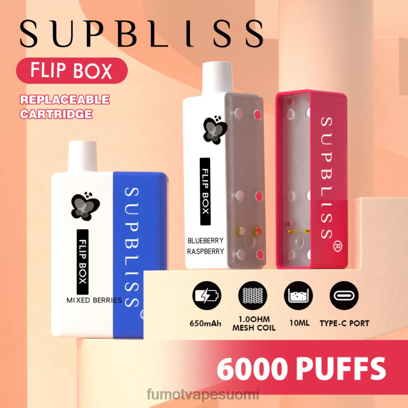 Fumot Price | mango jäätä 8X48Z338 box 6000 vaihdettava vape kit - 10ml (1 kpl) Fumot Supbliss Flip
