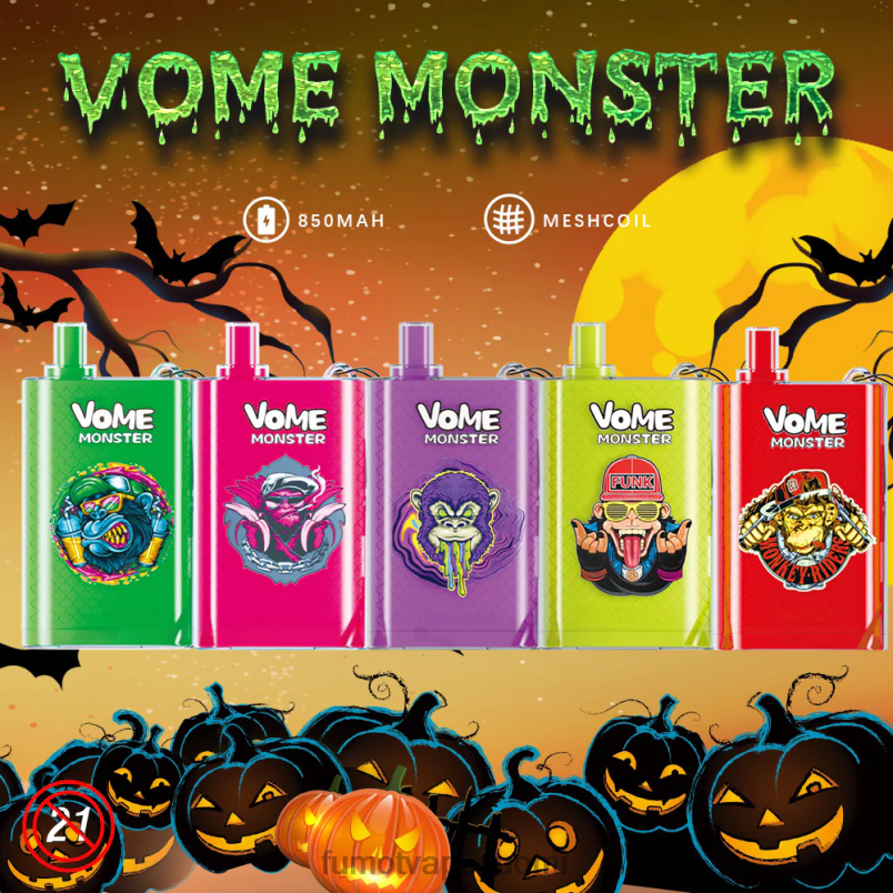 Fumot Vape Price | rypäleen jäätä 8X48Z429 10000 kertakäyttöinen vape pod -laite - 20ml (1 kpl) Fumot Vome Monster